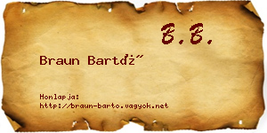Braun Bartó névjegykártya